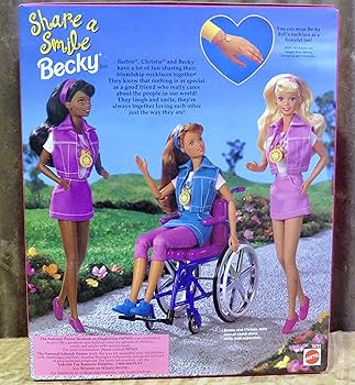 バービー　ベッキー　車椅子　1996年製　マテル　becky barbie Mattel (マテル) バービー人形 1996年製・SHARE A SMILE BECKY